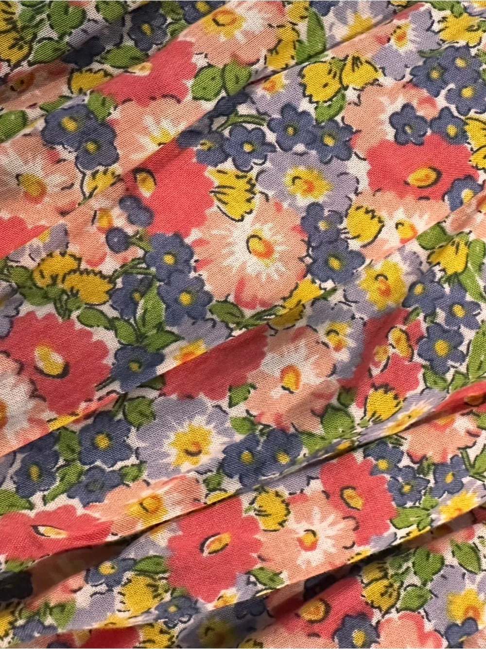 Ralph Lauren Floral Smocked Waist Dress - Red, Yellow, Blue